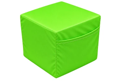 Cubo de espuma revestido com capa de tecido, com costura reforçada nas quinas